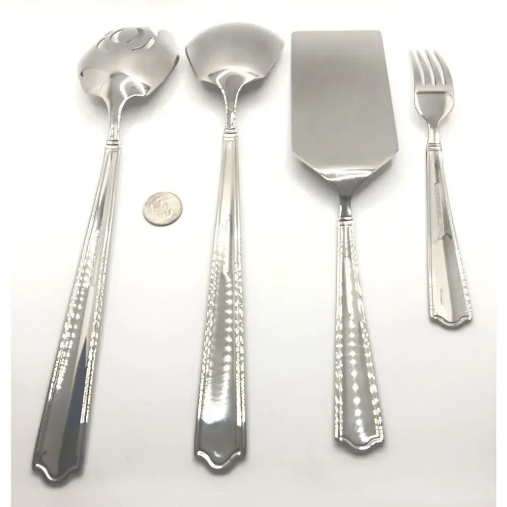 Reed & Barton Oversized 4 Piece Serving Hostess Set Stainless Flatware